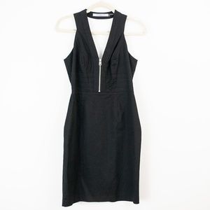 Marc New York Stretch Fitted Sleeveless Dress Black Size 4 Cotton Spandex V-neck